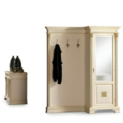 Portemanteau avec étagère murale miroir crochets vestiaire porte-vêtements pour couloir placards