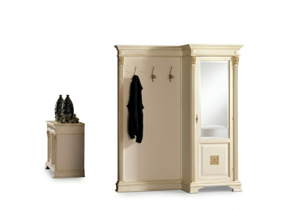 Portemanteau avec étagère murale miroir crochets vestiaire porte-vêtements pour couloir placards