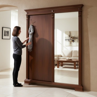 Vestiaires d'entrée Mobilier Panneaux de garde-robe Miroir Porte-manteau Couloir Baroque