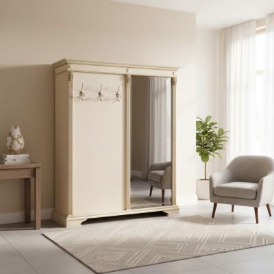 Porte-manteau Miroir vestiaire couloir Panneaux de garde-robe blancs Vestiaire Darderobe couloir Italie