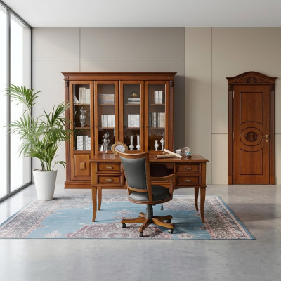 Ensemble de bureau Bureau Chaise exécutive Bureau complet Bureau Baroque Rococo 2 pièces.