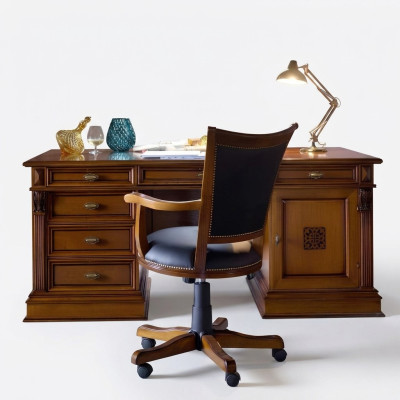 Ameublement Salle d'étude Bureau Mobilier Table Fauteuil Ensemble de 2 pièces Baroque