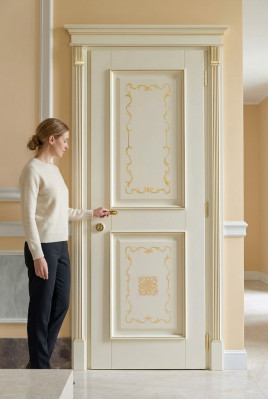 Portes intérieures baroques rococo sur mesure avec cadre Portes en bois massif classiques Italie