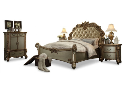 Lit 2x Table de chevet 3 pièces. Ensemble de chambre Designer Luxury Group Suite