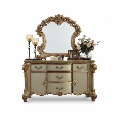 Buffet Bahut Commode Miroir Véritable Artisanat Bois Classique Baroque Rococo