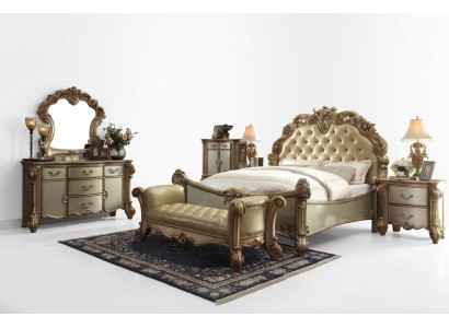 Lit classique Baroque Chesterfield en cuir double style hôtel antique de style rococo
