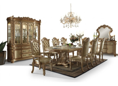 Ensemble de salle à manger doré Table à manger luxueuse avec chaises Buffet design