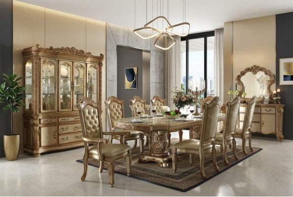 Table à manger royal Table en bois Tables Rococo Salle à manger baroque Style antique