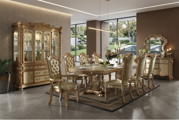 Suite de salle à manger royale de 7 pièces, table à manger 6x chaises de style baroque rococo.