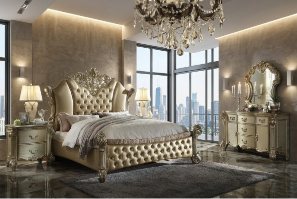Décoration de la chambre d'hôtel de luxe en cuir avec tête de lit décorative.