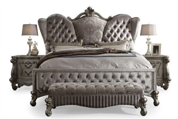 Lit Lit rembourré Lit de luxe Chambre double Design Lit Lits Bois