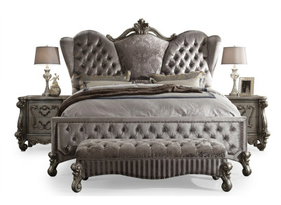 Lit Lit rembourré Lit de luxe Chambre double Design Lit Lits Bois