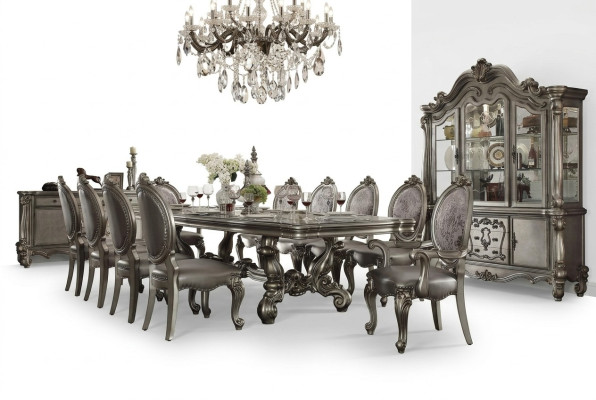 Table à manger 10 x chaises Ensemble de salle à manger Ensemble de table en bois 11 pièces. Baroque