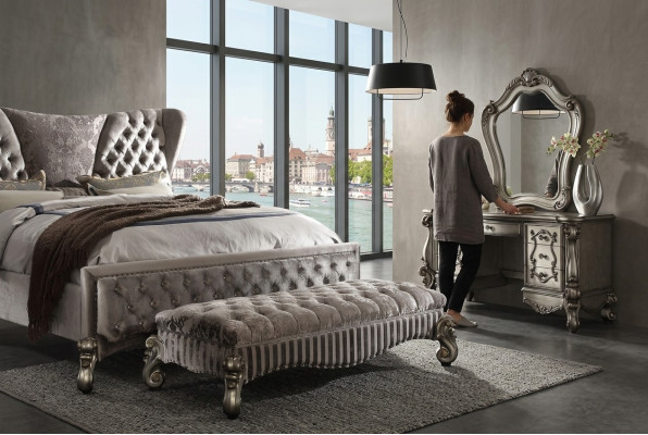 Tabouret design en cuir Textile - Chesterfield en cuir de luxe Ottoman Chesterfield
