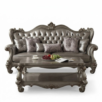 Canapé 3 places Chesterfield en cuir capitonné pour salon Trois places