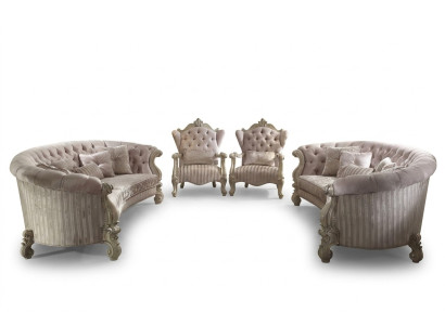 Ensemble de canapé Rembourrage en tissu classique 4+4 places Ensemble de canapés Chesterfield Rembourrage