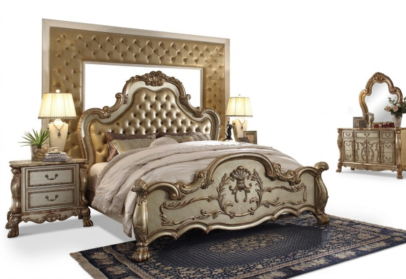 Classique s Bed Baroque Chesterfield Style Hôtel Double Antique en cuir Rococo