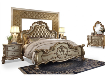 Classique s Bed Baroque Chesterfield Style Hôtel Double Antique en cuir Rococo