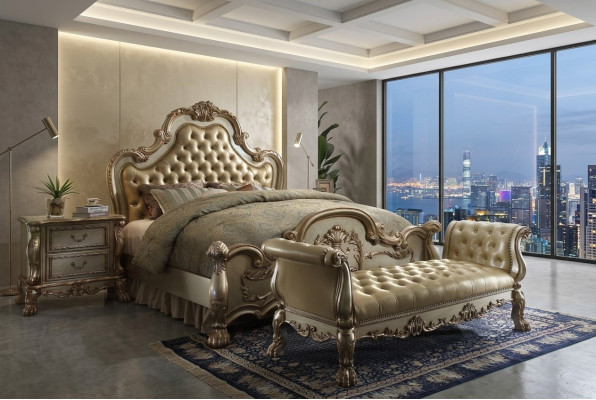 Chaise longue canapé longue couch chaise cuir baroque rococo