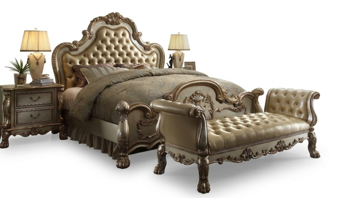 Chaise longue canapé longue couch chaise cuir baroque rococo