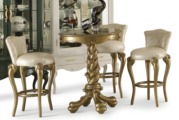 Table de bar Table de bistrot Table ronde Table de bar Comptoir Bois massif Meuble classique