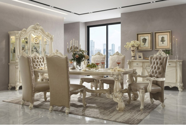 Ensemble de salle à manger Royal 7 pièces suite Table rococo-baroque avec 6 chaises.