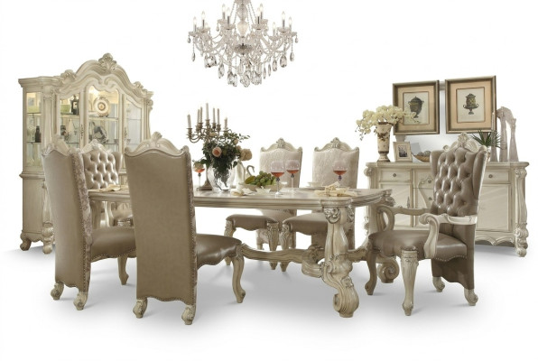 Ensemble de salle à manger Royal 7 pièces suite Table rococo-baroque avec 6 chaises.