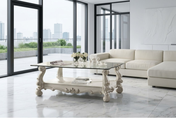Table basse au design élégant pour canapé, pour décorer le salon ou la chambre à coucher, de style baroque