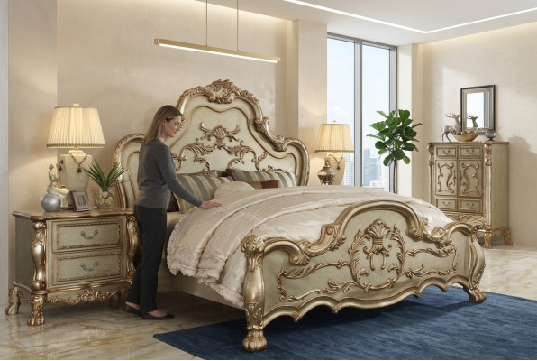Conception de lit Lit double Lits Luxe Classique Baroque Rococo Chesterfield nouveau