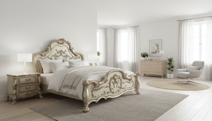 Conception de lit Lit double Lits Luxe Classique Baroque Rococo Chesterfield nouveau