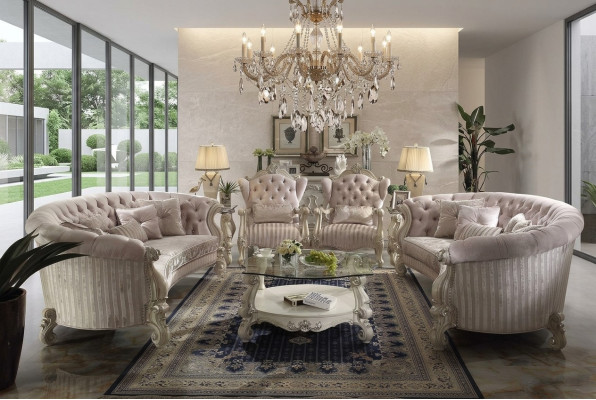 Ensemble de canapé Baroque Seater Living landscape Sofa Upholstery Suite Sofas 4 pièces.