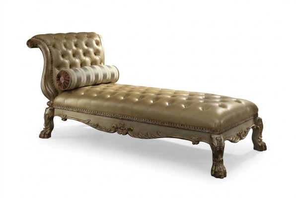 Chaise Longue Chesterfield Fauteuil en cuir doré Loafers Chesterfield