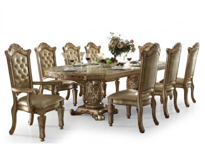 Style de Table à Manger Baroque Antique Table en Bois Véritable Tables de Designer Classiques Rococo