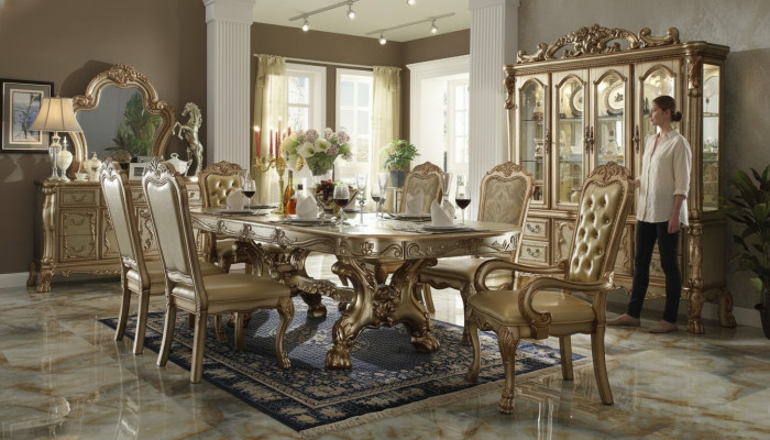 Classique r Luxe Table Bois Tables Rococo Baroque Déco Style Antique Salle à manger Salon