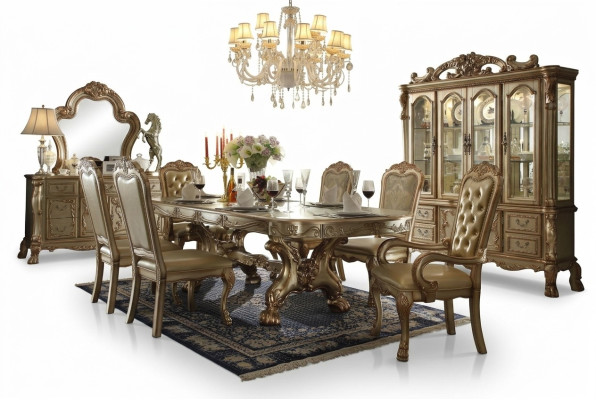 Classique r Luxe Table Bois Tables Rococo Baroque Déco Style Antique Salle à manger Salon