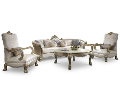 Canapé xxl exclusif en bois sculpté pour quatre personnes, style Baroque Rococo, canapé en cuir.