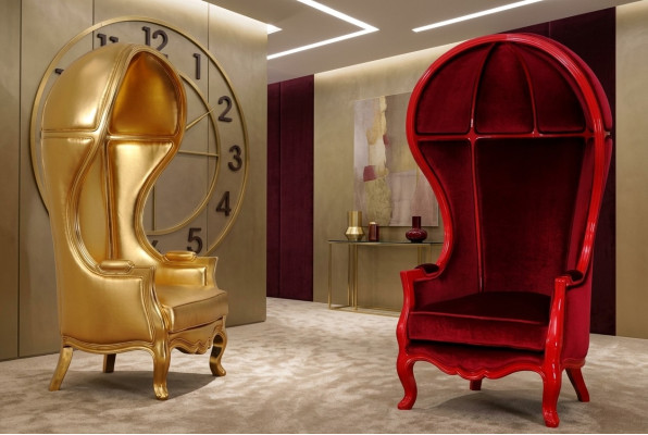 Fauteuil design en cuir de luxe pour la télévision, canapé relax 1 place avec revêtement en tissu pour salon.
