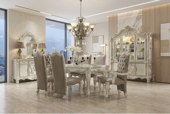 Ensemble de salle à manger royal Baroque-Rococo Mobilier de salle à manger 6x chaises Table à manger 7 pièces. ensemble