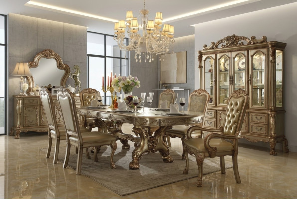 Table à manger royale Designer Chesterfield 6x chaises Ensemble complet 7 pièces.