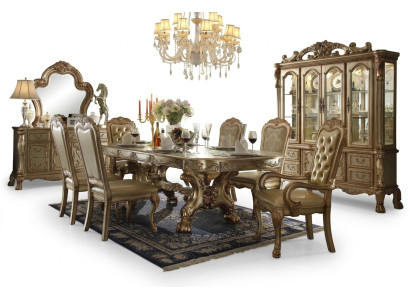 Table à manger royale Designer Chesterfield 6x chaises Ensemble complet 7 pièces.
