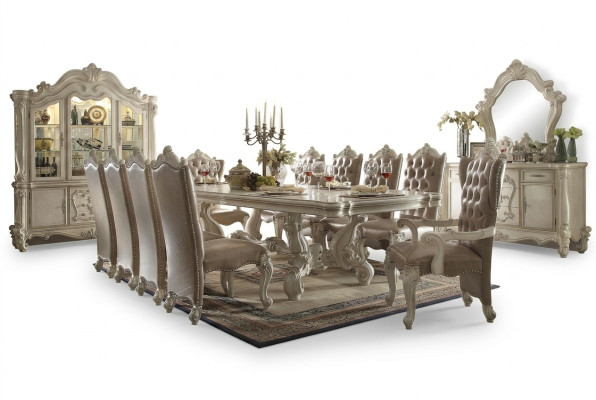 Table à manger royale + 6 chaises Salle à manger Ensemble complet e Suite 7 pièces.