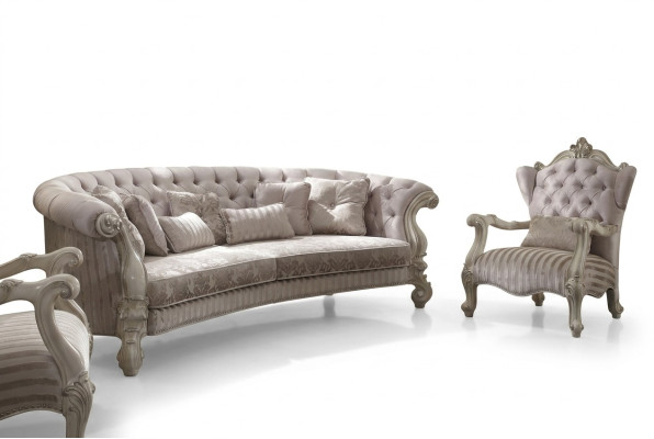 Canapé Chesterfield 4 places Canapé en tissu de luxe classique Baroque