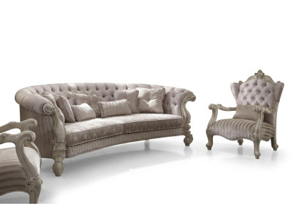 Canapé Chesterfield 4 places Canapé en tissu de luxe classique Baroque