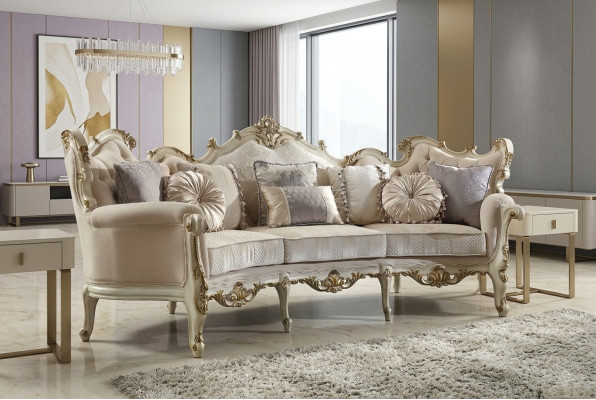 Canapé exclusif en bois sculpté quatre places xxl baroque rococo canapé textile