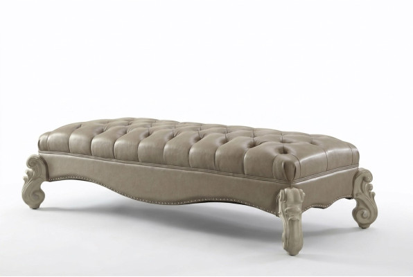 Tabouret Tabouret de chaise Longue Pouf Chesterfield Ottoman en cuir Baroque Rococo