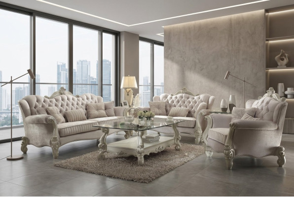 Canapé Chesterfield en ensemble de 3+2 places, Canapé design en tissu, Canapés.
