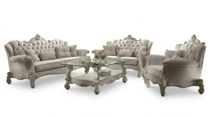 Canapé Chesterfield en ensemble de 3+2 places, Canapé design en tissu, Canapés.