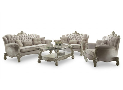 Canapé Chesterfield en ensemble de 3+2 places, Canapé design en tissu, Canapés.