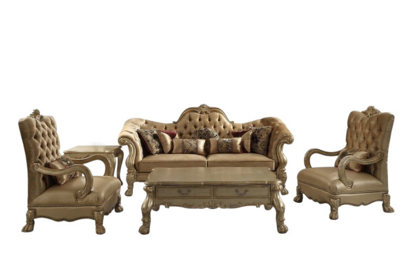 Meubles de luxe Ensemble de canapés Canapé Canapé Capitonnage 3+1+1 Places avec table basse