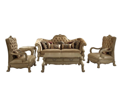Meubles de luxe Ensemble de canapés Canapé Canapé Capitonnage 3+1+1 Places avec table basse